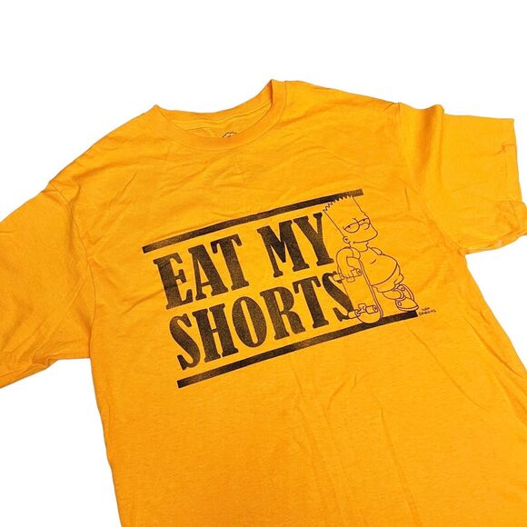 Simpson Other - Simpsons T-Shirt Mens M Yellow Eat My Shorts Bart Skateboard Graffiti Novelty